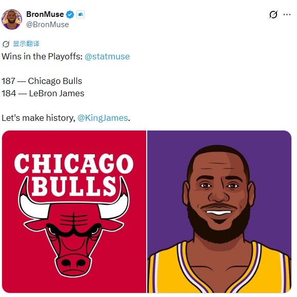 詹姆斯季后赛胜场追平公牛队史 首轮取胜即可完成超越